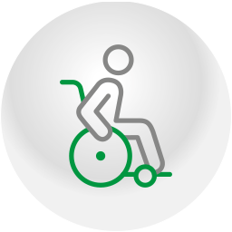 icona di un uomo in sedia a rotelle