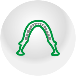 icona di una struttura dentale vista dall'alto